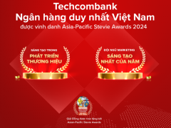 Techcombank được vinh danh 2 giải thưởng về đổi mới sáng tạo lĩnh vực thương hiệu và tiếp thị khu vực Châu Á – Thái Bình Dương 2024