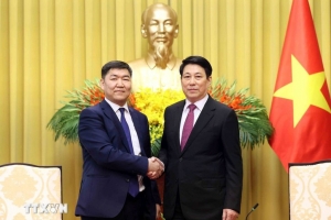 Chủ tịch nước Lương Cường tiếp Chánh án Tòa án Tối cao Mông Cổ