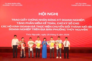 Phường Thủy Nguyên đồng hành, hỗ trợ thiết thực cho hộ kinh doanh chuyển đổi sang mô hình doanh nghiệp