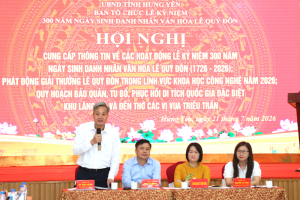 Hưng Yên công bố 16 hoạt động kỷ niệm 300 năm Ngày sinh Danh nhân văn hóa Lê Quý Đôn