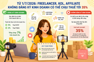 Từ 1/7: Freelancer, KOL, KOC có thể chịu thuế tới 35% nếu không đăng ký kinh doanh