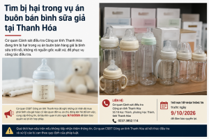 Thanh Hóa: Tìm bị hại trong vụ án buôn bán bình sữa Moyuum giả