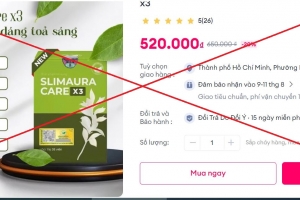 Yêu cầu Shopee và Lazada gỡ bỏ sản phẩm thực phẩm chức năng Slimaura Care x3 vi phạm