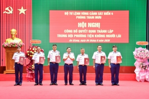 Bộ Tư lệnh Vùng Cảnh sát biển 4 công bố quyết định thành lập Trung đội phương tiện không người lái
