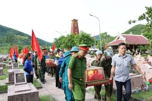 Hà Tĩnh truy điệu, an táng 8 hài cốt liệt sĩ tại Nghĩa trang Liệt sĩ xã Can Lộc
