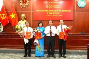 Cà Mau kiện toàn lãnh đạo, bổ nhiệm 3 Phó Giám đốc Sở