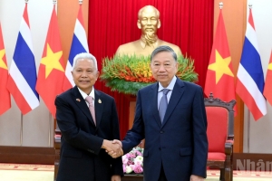 Tổng Bí thư, Chủ tịch nước Tô Lâm tiếp Chủ tịch Quốc hội kiêm Chủ tịch Hạ viện Vương quốc Thái Lan Sophon Zaram