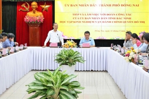 Bắc Ninh trao đổi kinh nghiệm vận hành chính quyền đô thị tại thành phố Đồng Nai