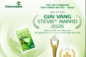 Thẻ Vietcombank Visa Hanoi Metro - MeGO giành Giải Vàng Stevie® Award 2026