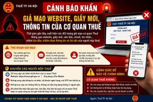 Thuế TP. Hà Nội cảnh báo tình trạng giả mạo cơ quan thuế