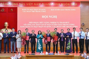 Tiếp nhận chức năng, nhiệm vụ dân vận từ Ban Tuyên giáo Trung ương sang Đảng ủy Mặt trận Tổ quốc, các đoàn thể Trung ương