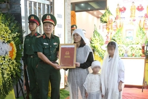 Truy thăng quân hàm Trung tá cho cán bộ Quân khu 3 hy sinh khi cứu người