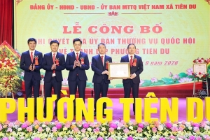 Lễ công bố Nghị quyết thành lập phường Tiên Du