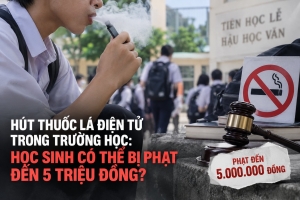 Hút thuốc lá điện tử trong trường học: Học sinh có thể bị phạt đến 5 triệu đồng?
