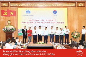 Prudential Việt Nam đồng hành khôi phục không gian vui chơi cho trẻ em sau lũ tại Lai Châu