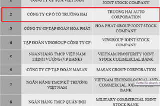 THACO - Công ty tư nhân có lợi nhuận tốt thứ 2 Việt Nam 2017