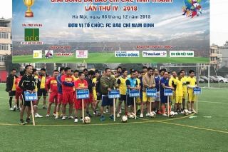 Ngày 8/12 chính thức khai mạc Giải bóng đá báo chí các tỉnh thành lần thứ IV
