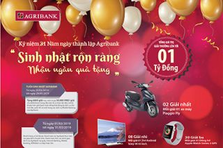 Agribank dành 6.000 giải thưởng tri ân khách hàng dịp 31 năm thành lập