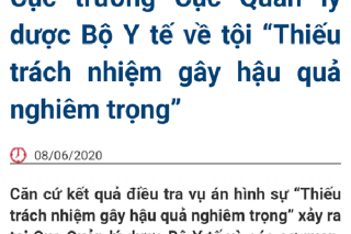 Khởi tố nguyên Phó Cục trưởng Cục Quản lý dược Bộ Y tế