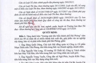 Ông Đặng Quốc Dũng, Chủ tịch HĐQT Công ty CP Nhựa Thiếu niên Tiền Phong - “Gương mặt tiêu biểu thành phố Hải Phòng”