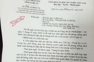 Nghệ An: Cho học sinh nghỉ học để phòng chống dịch do virus Corona