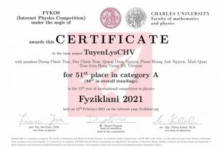Cuộc thi Fyziklani Đội tuyển Vật lý của Trường THPT Chuyên Hùng Vương (Phú Thọ) xuất sắc đạt hạng A