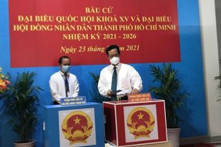 TP.HCM: Tính đến 15 giờ cử tri bỏ phiếu đạt trên 84%