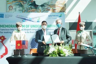 Bamboo Airways đón chuyến bay thẳng không dừng đầu tiên kết nối Việt – Mỹ tại sân bay San Francisco