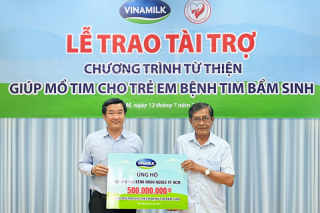 Vinamilk tiếp tục hỗ trợ phẫu thuật tim và mắt cho trẻ em khó khăn