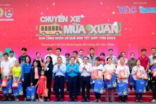 TP. Hồ Chí Minh: Tiễn 1.500 công nhân về quê đón Tết trên “Chuyến xe mùa Xuân”