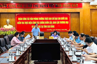 Văn phòng Thường trực Ban Chỉ đạo 389 quốc gia làm việc với tỉnh Cao Bằng