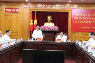 Ban Thường vụ Tỉnh ủy Lạng Sơn làm việc với Đoàn công tác Tiểu ban Văn kiện Đại hội XIV của Đảng