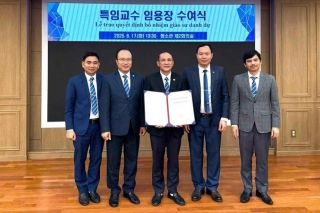 Hiệu trưởng Trường Đại học Thủy được bổ nhiệm Giáo sư danh dự tại Đại học Keimyung, Hàn Quốc
