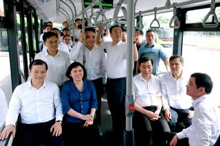 Bắc Ninh; Khai trương tuyến xe buýt điện Vũ Ninh - Bắc Giang