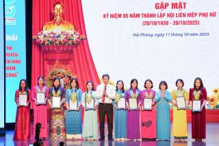 Hội Liên hiệp Phụ nữ TP. Hải Phòng gặp mặt kỷ niệm 95 năm Ngày thành lập Hội Liên hiệp Phụ nữ Việt Nam