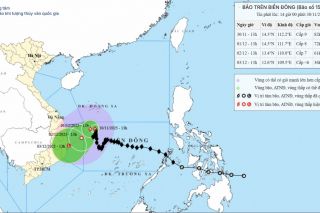 Bão số 15 tiến gần bờ biển Trung Bộ – Tây Nguyên