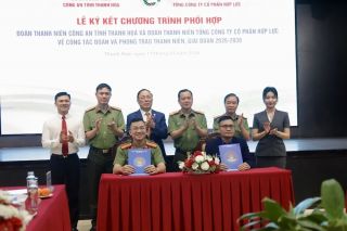 Đoàn Thanh niên Công an tỉnh Thanh Hóa và Tổng Công ty CP Hợp Lực ký kết chương trình phối hợp