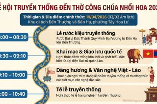 Ninh Bình: Tổ chức Lễ hội truyền thống Đền thờ Công chúa Nhồi Hoa năm 2026