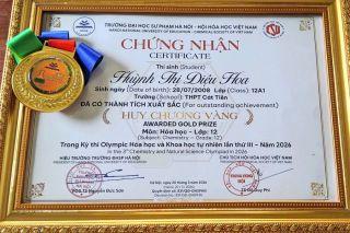 Lâm Đồng: Nữ sinh trường THPT Cát Tiên giành Huy chương Vàng Olympic Hóa học toàn quốc