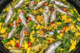 Lẩu chua cá linh bông điên điển – Hương vị dân dã từ mùa nước nổi miền Tây
