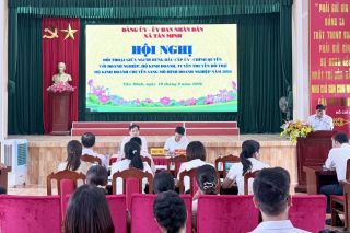 Xã Tân Minh đối thoại, tháo gỡ khó khăn và hỗ trợ hộ kinh doanh chuyển đổi lên mô hình doanh nghiệp