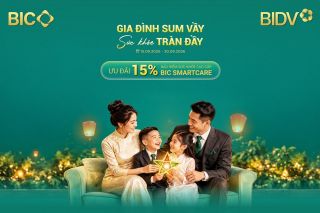 Mừng Tết Đoàn viên, BIC ưu đãi 15% phí bảo hiểm sức khoẻ cao cấp BIC SmartCare