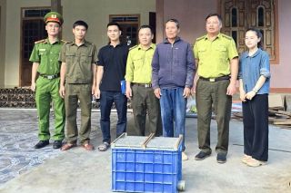 Hà Tĩnh: Tiếp nhận cá thể trăn đất nặng 9kg do người dân giao nộp