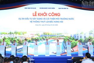 Tổng Bí thư, Chủ tịch nước Tô Lâm dự lễ khởi công Dự án đầu tư xây dựng và cải thiện môi trường nước hệ thống thủy lợi Bắc Hưng Hải