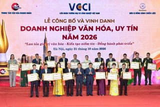 100 doanh nghiệp được vinh danh về văn hóa và uy tín năm 2026