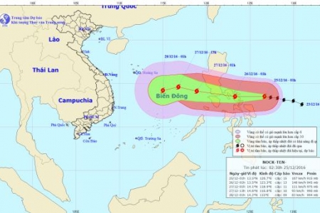 Bão Nock-ten giật cấp 17 đang hướng về biển Đông