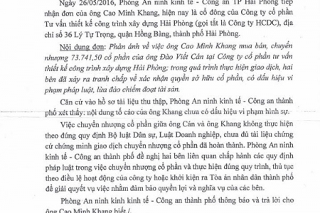 Hải Phòng: Kết luận vụ Chủ tịch HĐQT CT HCDC bị tố cáo lừa đảo chiếm đoạt tài sản