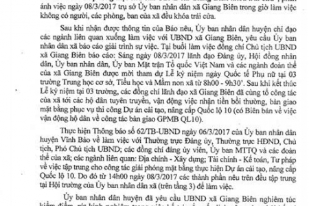 UBND xã Giang Biên (Vĩnh Bảo, Hải Phòng) đóng cửa trong giờ làm việc!