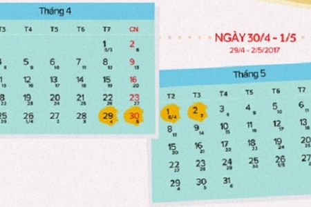 Nghỉ 4 ngày dịp 30/4