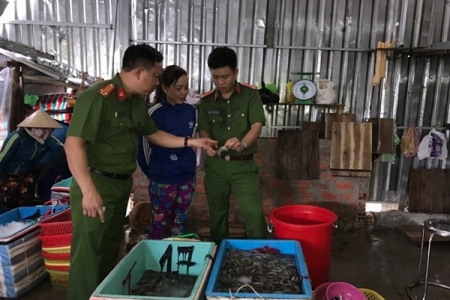 Bạc Liêu: Bắt quả tang 2 hộ kinh doanh đang bơm tạp chất vào tôm